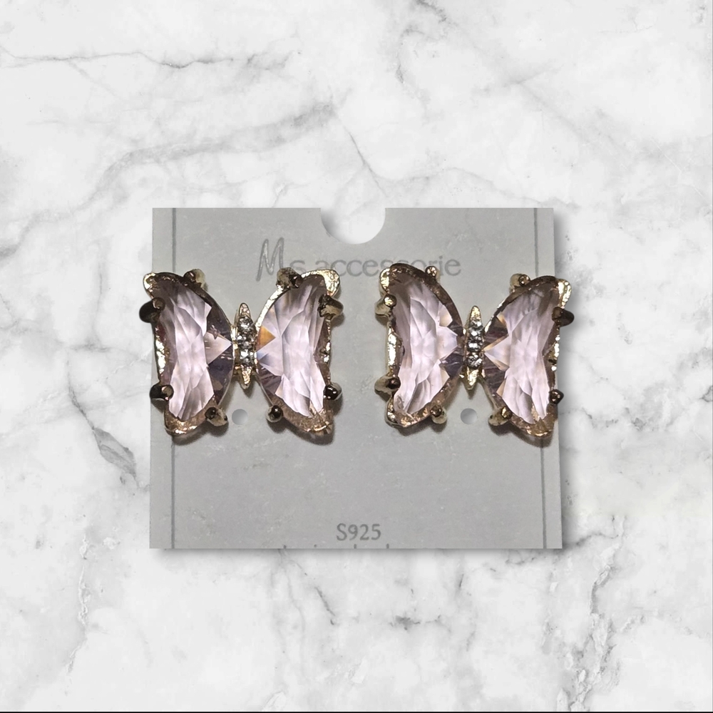 Pink Butterfly Earrings